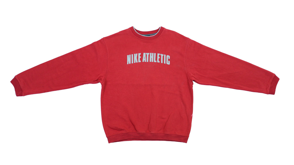 Nike - Red Athletic Crew Neck Sweatshirt 1990s Large Vintage Retro 