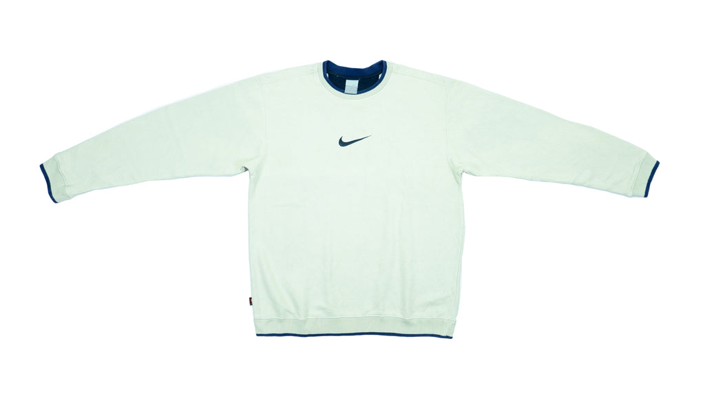Nike - Beige Crew Neck Sweatshirt 1990s Medium Vintage Retro 