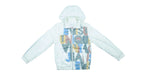 Vintage - White Printed Hooded Jacket 1990s Small Vintage Retro