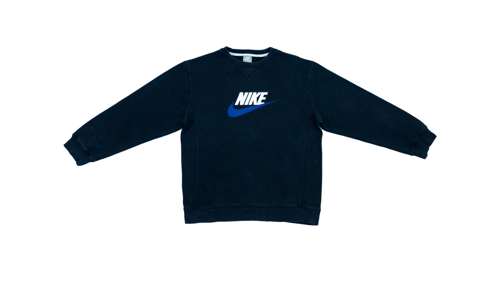 Nike - Black Crew Neck Sweatshirt 1990s Medium Vintage Retro 