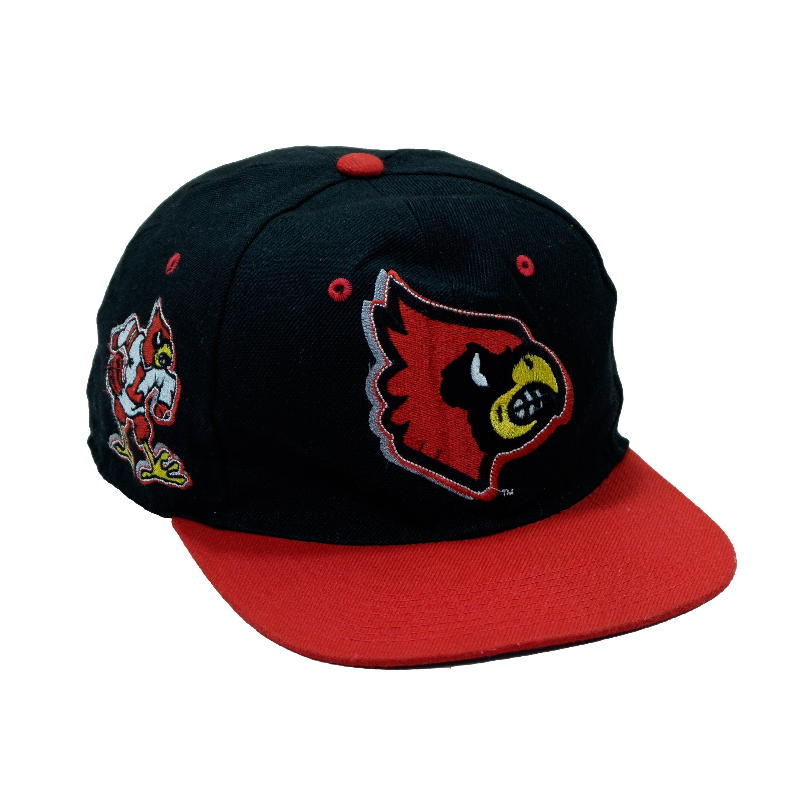 Vintage 90s University of Louisville Cardinals Cards School College Kentucky NCAA Wool Fitted Hat Baseball Cap 7 1/2