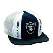 NFL - Black and White Mesh Snapback Hat 1990s Adjustable Vintage Retro Football 