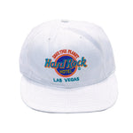 Hard Rock - White Hard Rock Hotel - Las Vegas Snap Back Hat 1990s Adjustable Vintage Retro