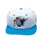 MLB -  White & Blue Taz Snapback Hat 1990s Adjustable Vintage Retro