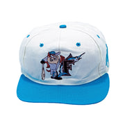 MLB -  White & Blue Taz Snapback Hat 1990s Adjustable Vintage Retro