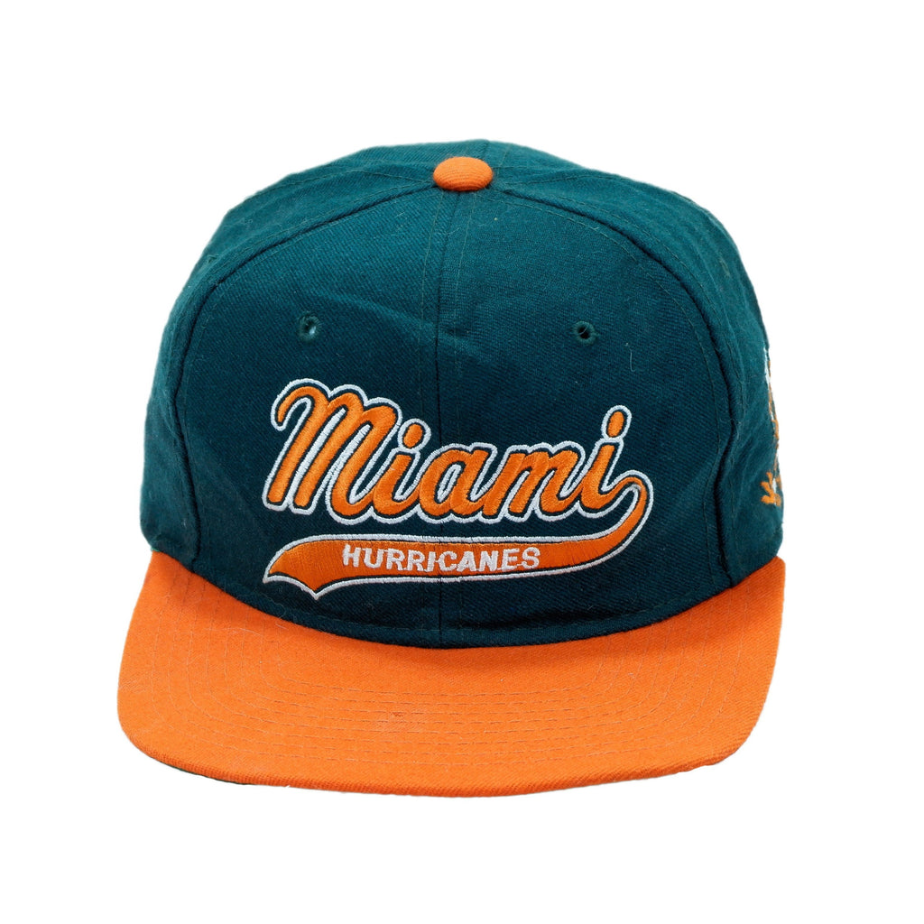 Starter - Miami Hurricanes Snapback Hat 1990s Adjustable Football NCAA University Vintage Retro