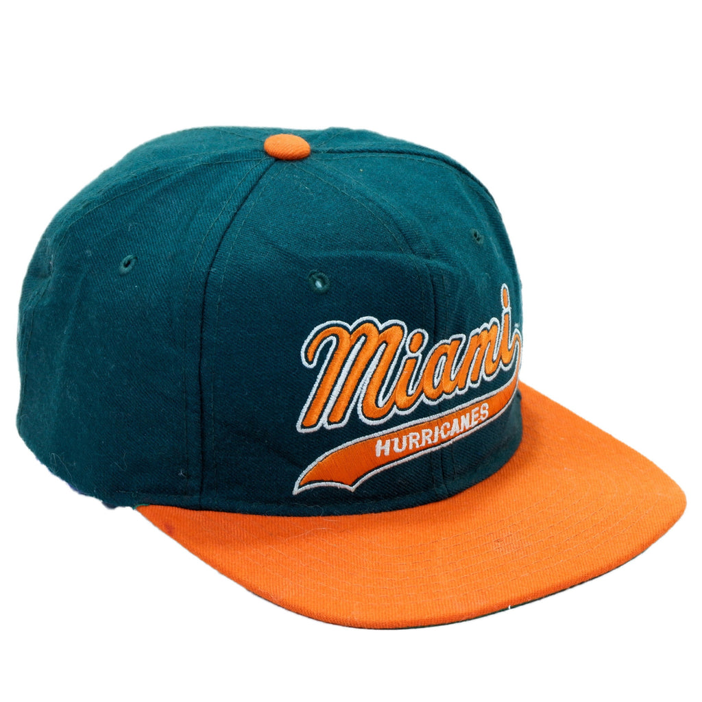 Starter - Miami Hurricanes Snapback Hat 1990s Adjustable Football NCAA University Vintage Retro
