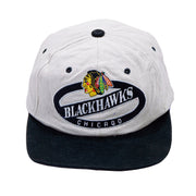 NHL (Lee) - Chicago Blackhawks Snapback Hat 1990s Adjustable Vintage Retro Hockey 