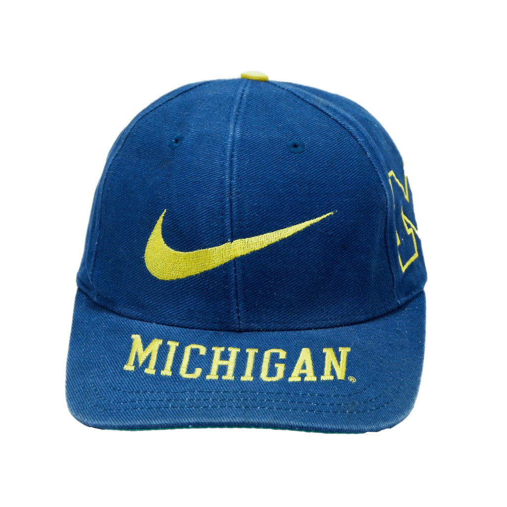 Nike - Michigan Wolverines Snapback Hat 1990s Adjustable Vintage Retro