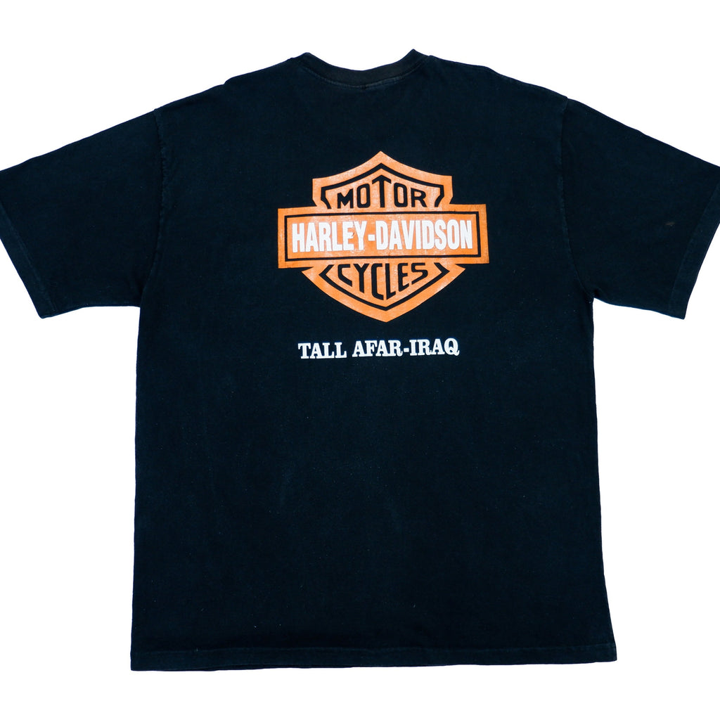 Harley Davidson - Black Tall Afar-Iraq T-Shirt 1990s XX-Large Vintage Retro 