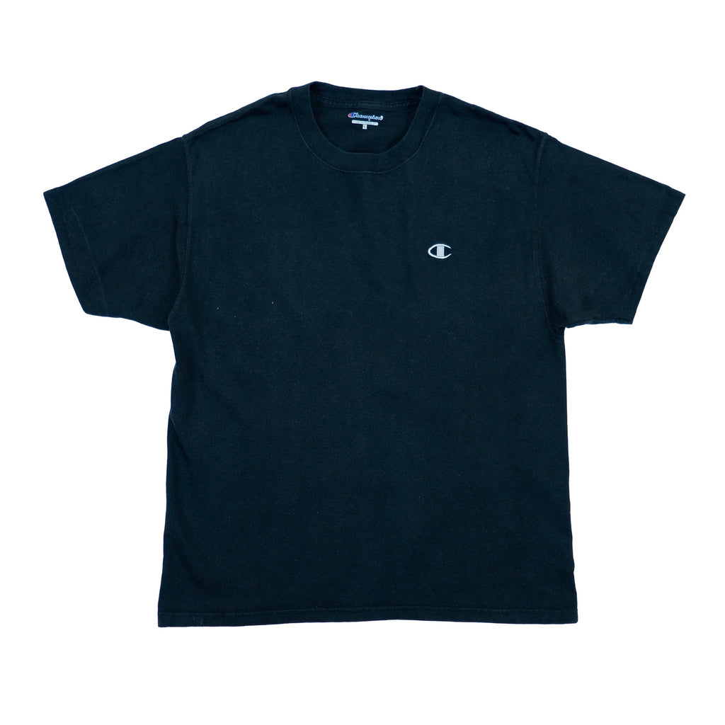 Champion - Black T-Shirt 1990s Large Vintage Retro 