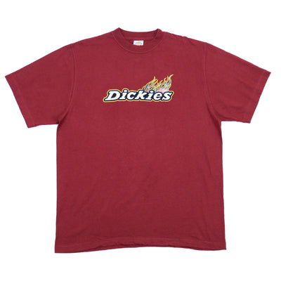 Dickies - Red Big Spell-Out T-Shirt 1990s X-Large