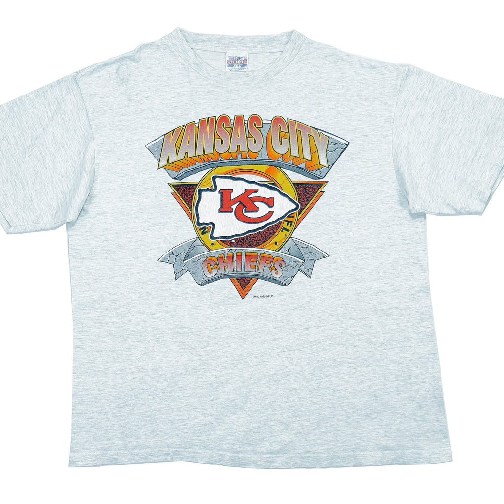NFL - Kansas City Chiefs Grey T-Shirt 1990s X-Large Vintage Retro NFL Football 