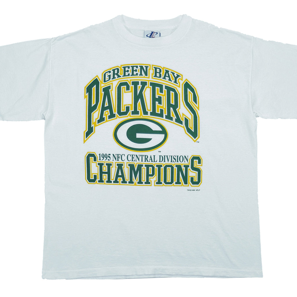 NFL (Logo Athletic) - Green Bay Packers Grey T-Shirt 1995 X-Large Vintage Retro Football 