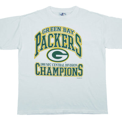 NFL (Logo Athletic) - Green Bay Packers Grey T-Shirt 1995 X-Large