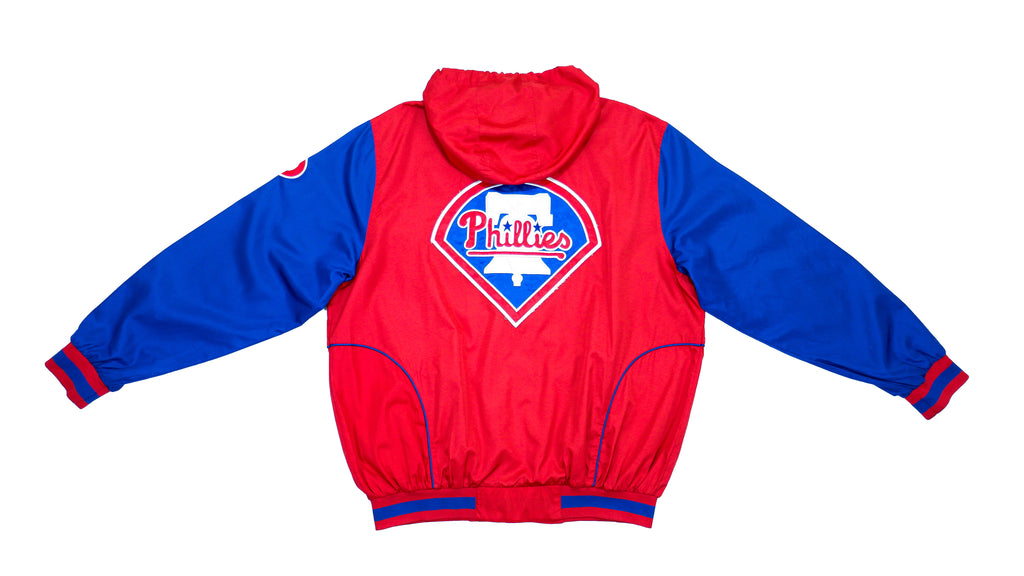 MLB - Philadelphia Phillies Hooded Jacket 1990s X-Large Vintage Retro Baseball 