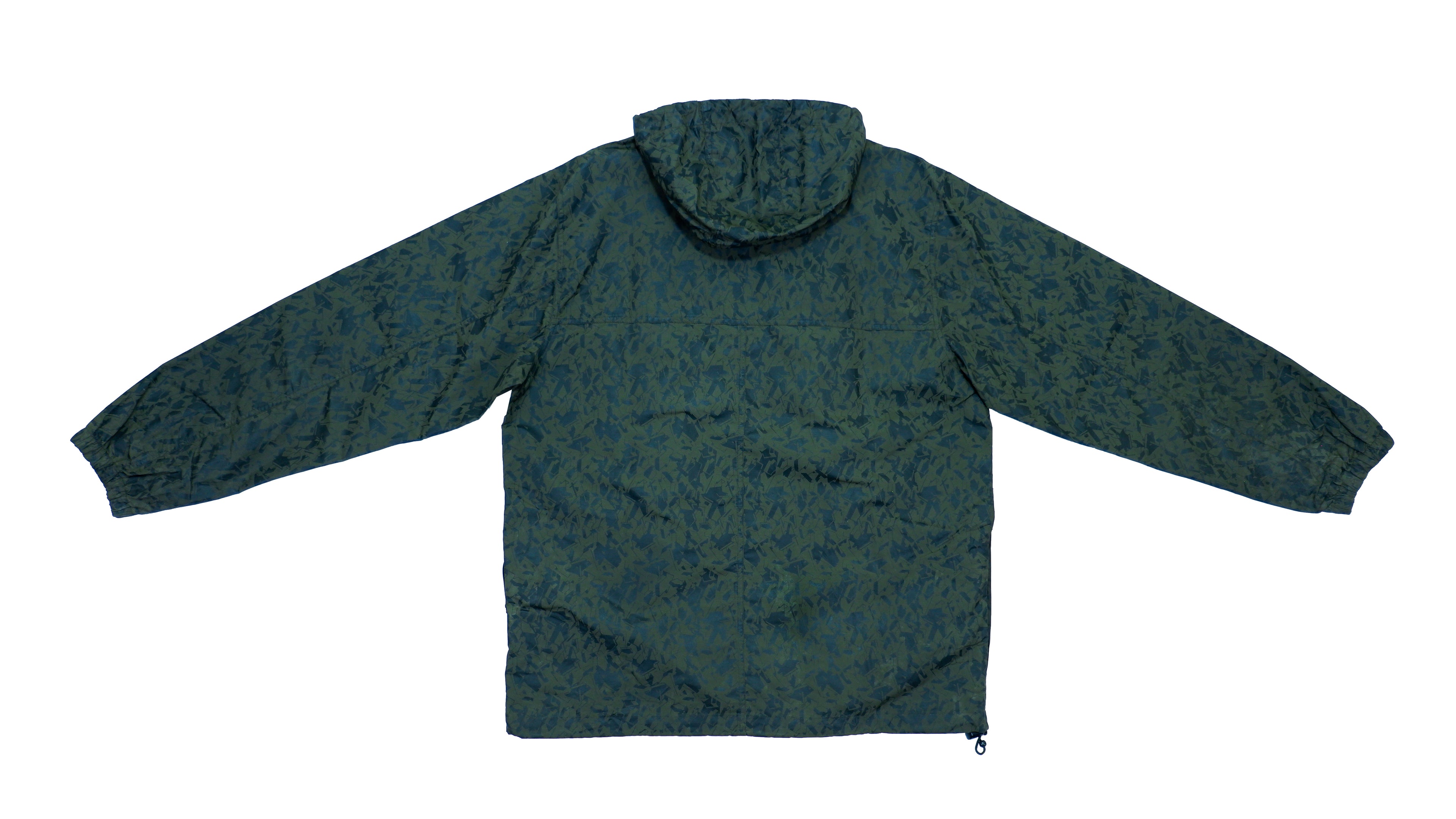 Carhartt - Army Green 1/4 Zip Hooded Windbreaker 1990s Large Vintage Retro 