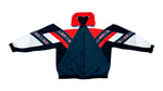 Puma - Dark Blue, Black, White and Red Taped Logo Track Jacket 1990s Large