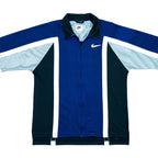 Nike - Black & Blue Zip Up Track T-Shirt 1990s Medium Vintage Retro 