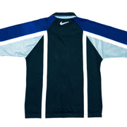 Nike - Black & Blue Zip Up Track T-Shirt 1990s Medium Vintage Retro 