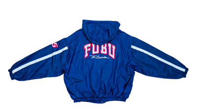 FUBU - Blue Big Logo Hooded Jacket 1990s X-Large