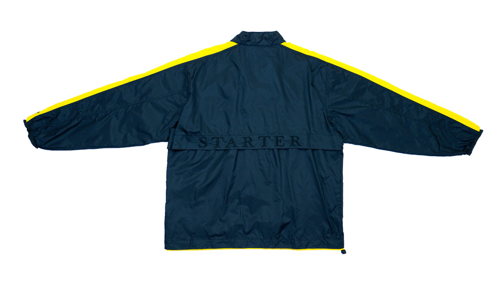 Starter - Black 1/4 Zip Spell-Out Windbreaker 1990s Large Vintage Retro 