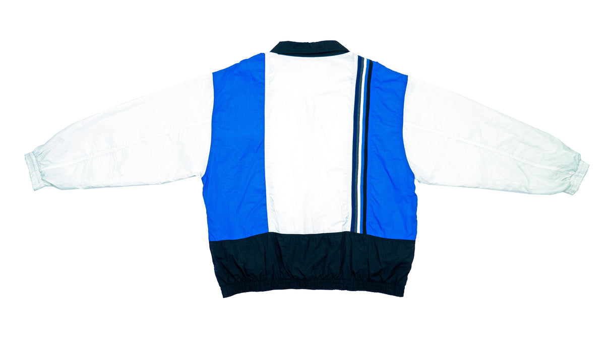 Nike - White, Blue and Black Windbreaker 1990s X-Large Vintage Retro Basketball