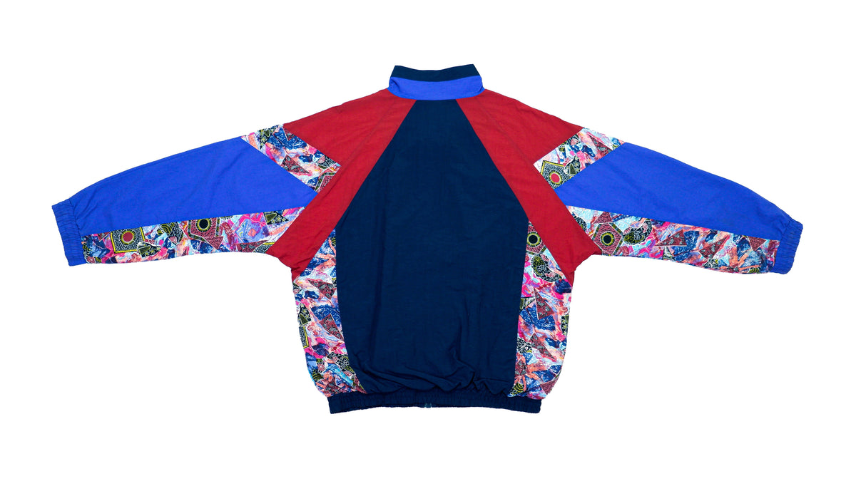 Puma - Multicolor Crazy Patterned Windbreaker 1990s Large Vintage Retro 