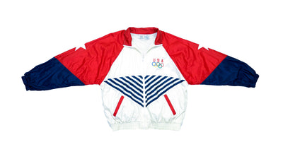 Team USA - Red, White and Blue Stars & Stripes Olympic Windbreaker 1990s Large