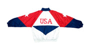 Team USA - Red, White and Blue Stars and USA Olympic Windbreaker 1990s Large Vintage Retro 