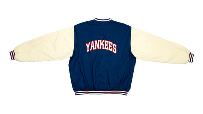 Reebok - Blue & Cream New York Yankees Baseball Jacket 1990s Large