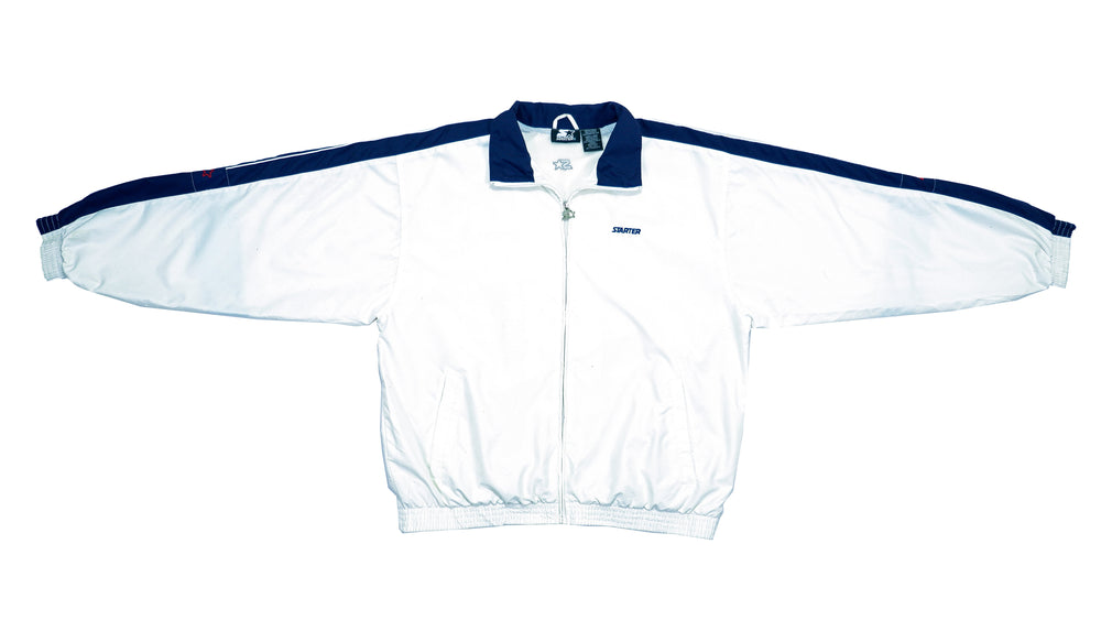 Starter - White Windbreaker 1990s Large Vintage Retro 