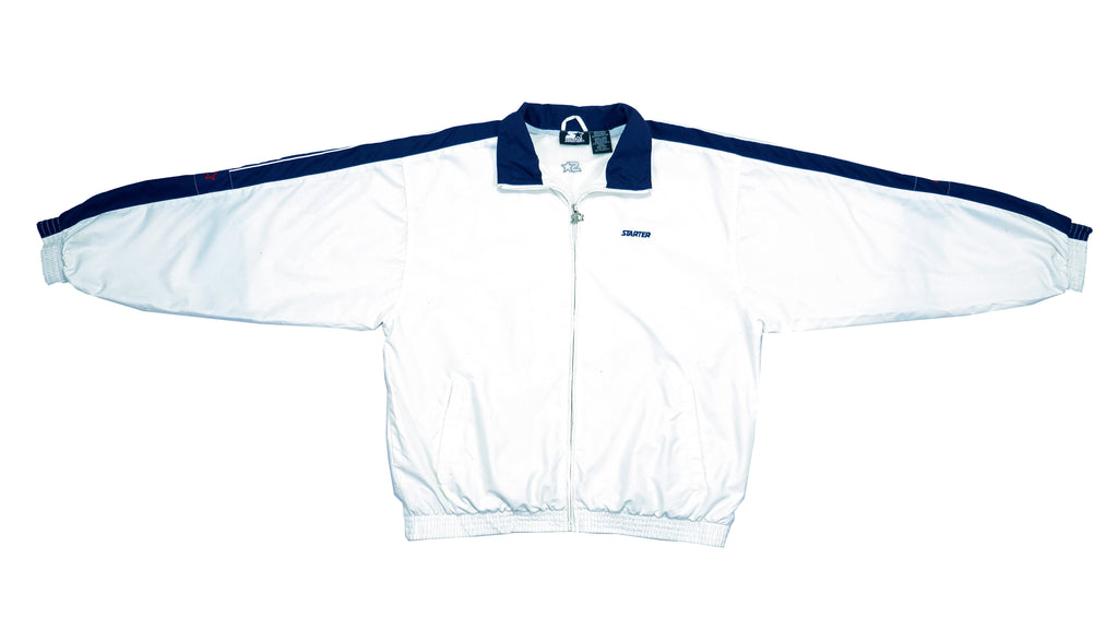 Starter - White Windbreaker 1990s Large Vintage Retro 