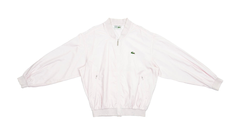 Lacoste - Light Pink Chemise Bomber Jacket 1990s Large Vintage Retro