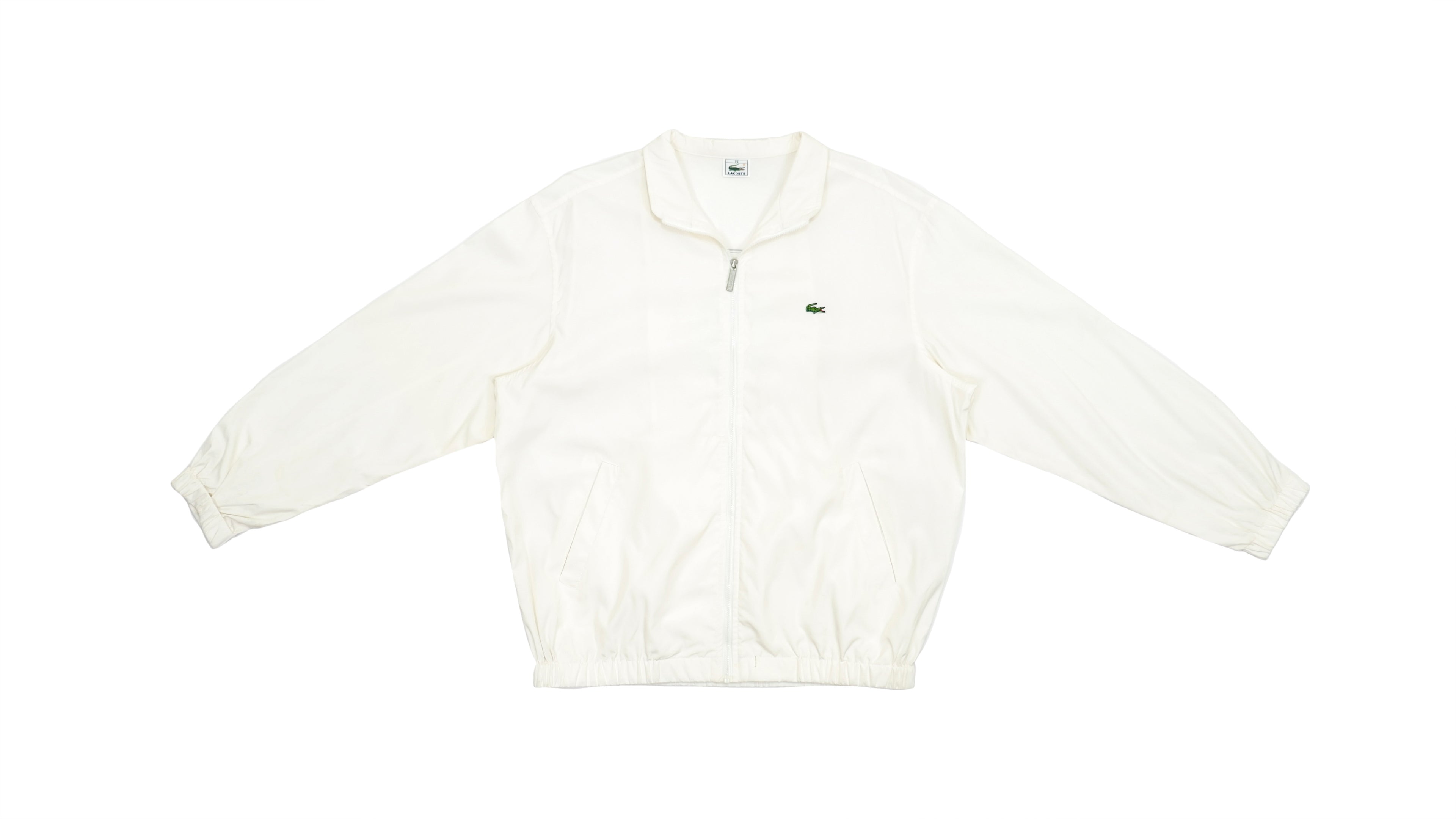 Lacoste - White Big Logo Windbreaker Jacket 1990s Medium Vintage Retro