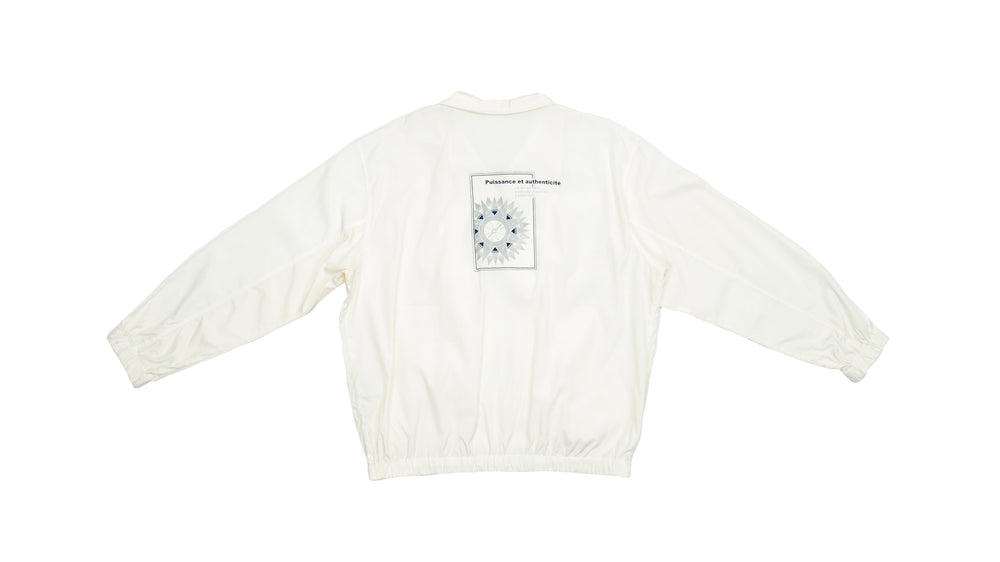 Lacoste - White Big Logo Windbreaker Jacket 1990s Medium Vintage Retro