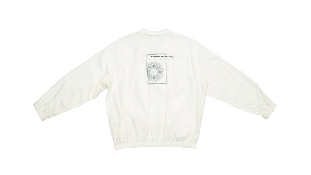Lacoste - White Big Logo Windbreaker Jacket 1990s Medium Vintage Retro