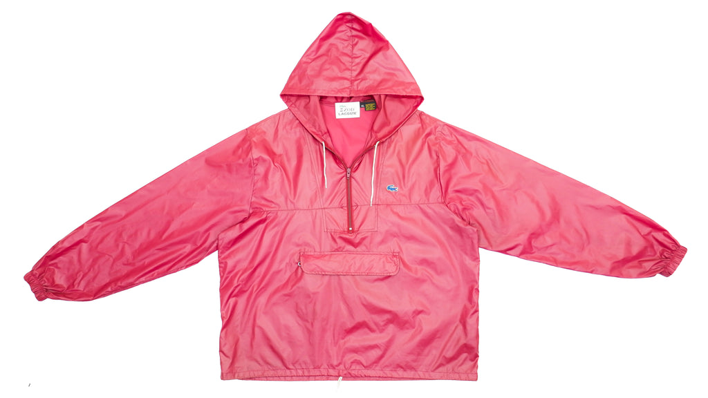 Lacoste - Red IZOD 1/4 Zip Windbreaker 1990s X-Large Vintage Retro