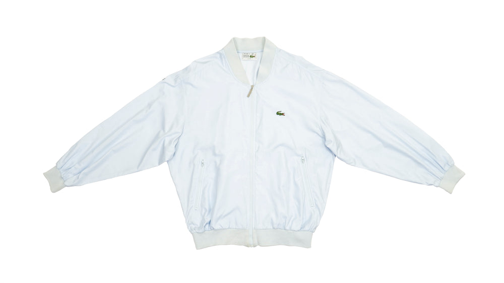 Lacoste - White Chemise Bomber Jacket 1990s Large Vintage Retro
