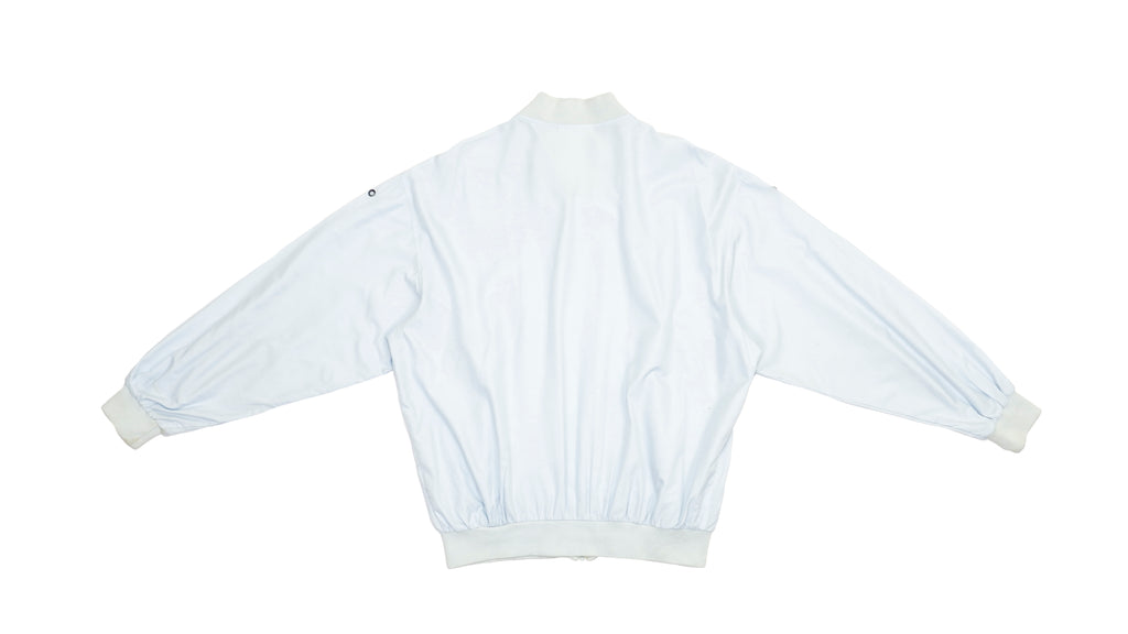 Lacoste - White Chemise Bomber Jacket 1990s Large Vintage Retro