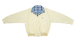 Vintage Retro Nautica - Reversible Beige and Checked Blue Classic Jacket 1990s X-Large