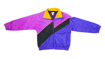 Reebok - Tricolor Purple/Pink/Black Windbreaker 1990s Medium