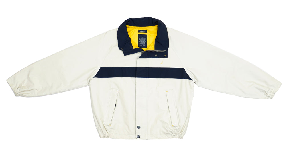 Nautica - White Jacket with Blue Stripe Medium
