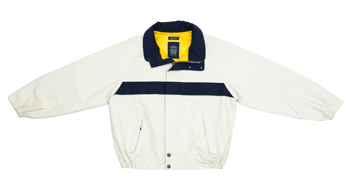 Nautica - White Jacket with Blue Stripe Medium