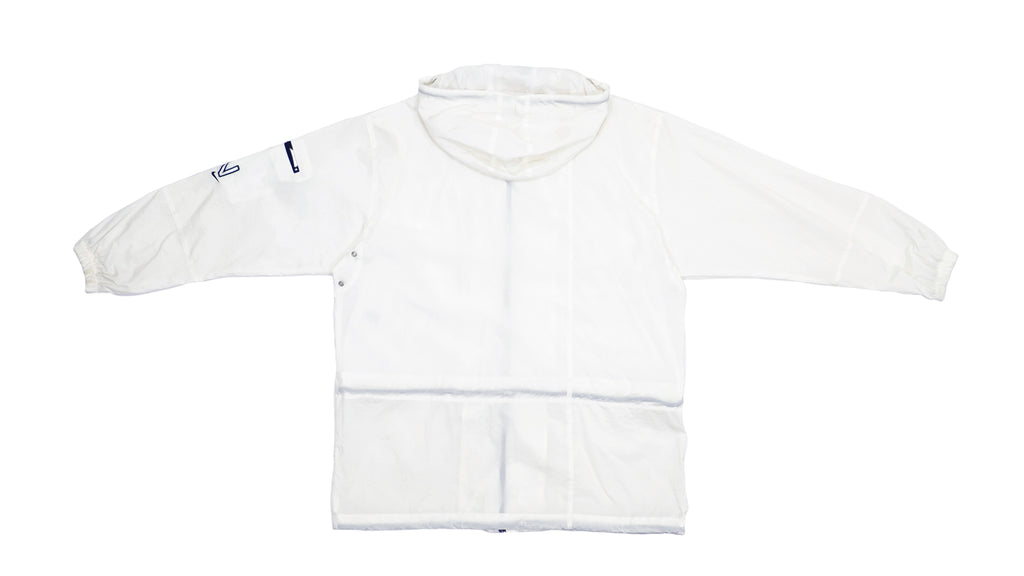 Vintage Retro Nike - White Hooded Windbreaker 1990s Large