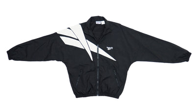 Reebok - B&W Shawn Kemp Kamikaze Style Warm-up Windbreaker 1990s Medium