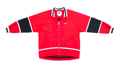 Nike - Red & Black Colorblock Lightweight Jacket 1990s Medium
