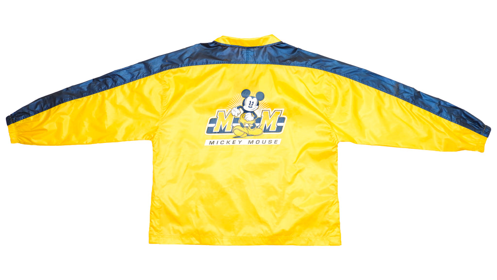 Disney - Yellow 1/4 Zip Logo & Spell-Out Pullover 1990s X-Large Vintage Retro
