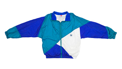 Wilson - Blue & White Colorblock Windbreaker 1990s Medium