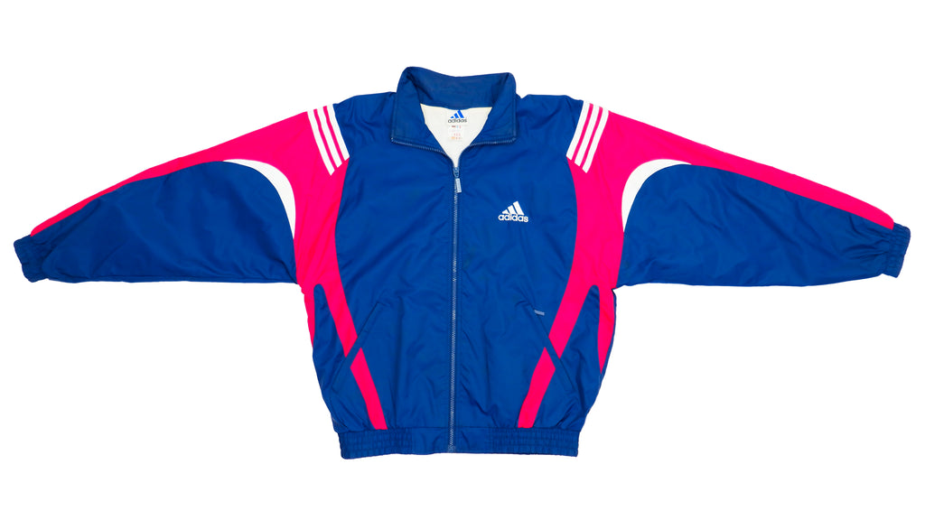 Adidas - Blue with Red Colorway Windbreaker 1990s Large Vintage Retro